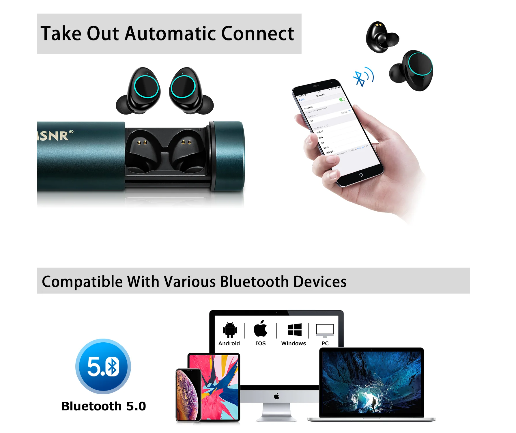 Беспроводные стереонаушники Newmsnr X9 TWS HD bluetooth 5 0 IPX7 водонепроницаемые наушники с