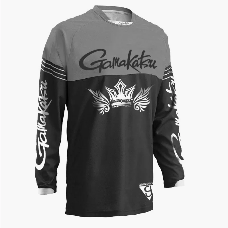 Gamakatsu футболка с длинным рукавом для рыбалки быстросохнущая куртка для бега мужская одежда для рыбалки - Цвет: 5