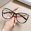 Anti Blue Light Myopia Minus Diopter Glasses -1 -1.5 -6 Fashion Gradient Blue Eyeglasses Big Frame Luxury Cat Eye Glasses Oculos 3