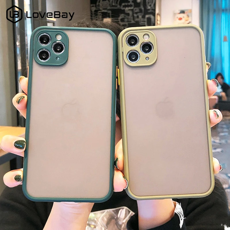 

Lovebay Hybrid Contrast Color Clear Phone Case For iPhone 7 8 Plus 11 Pro X XR XS Max Matte Shockproof Hard Plastic Back Cover