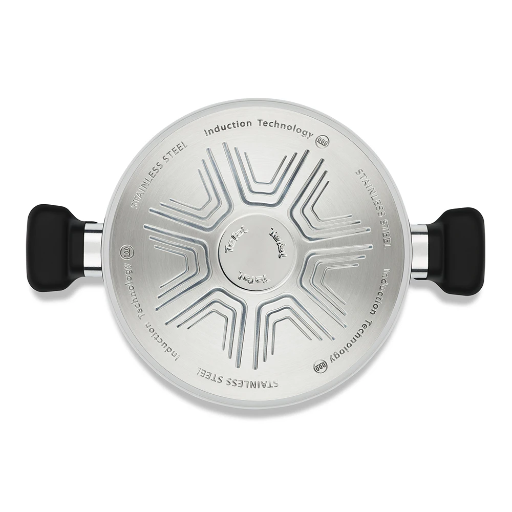 Набор посуды Tefal Comfort Max, нержавеющая сталь, кастрюли 20/24 см с крышками, ковш 16, сковорода 28, 5 аксессуаров C973SB34