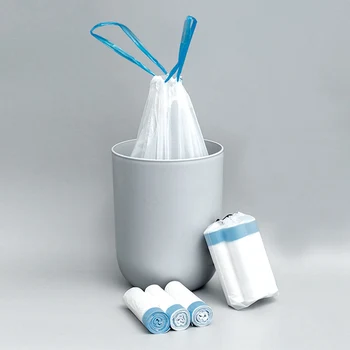

Household 10 Roll Garbage Bag Automatic Closing Drawstring Garbage Bag Household Cleaning Tools