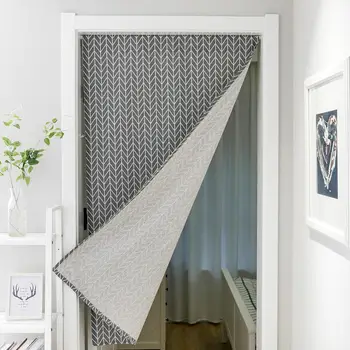 

Grey Geometric Curtain Hanging Curtain Modern Simple Partition Curtain Cloth Art Fengshui Curtain Toilet Without Pole