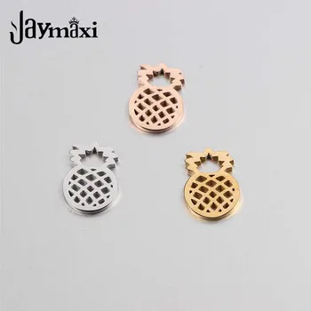 

Jaymaxi Pineapple Cute DIY Charms Mirror Polished Stainless Steel 3 Colors Jewelry Findings for Necklace Bracelet 20Pieces/lot