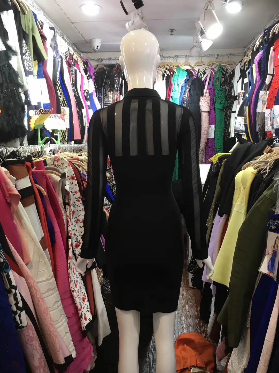 Модное Элегантное весеннее женское платье для вечеринки vestidos сексуальное черное облегающее Бандажное платье с отложным воротником и длинным рукавом