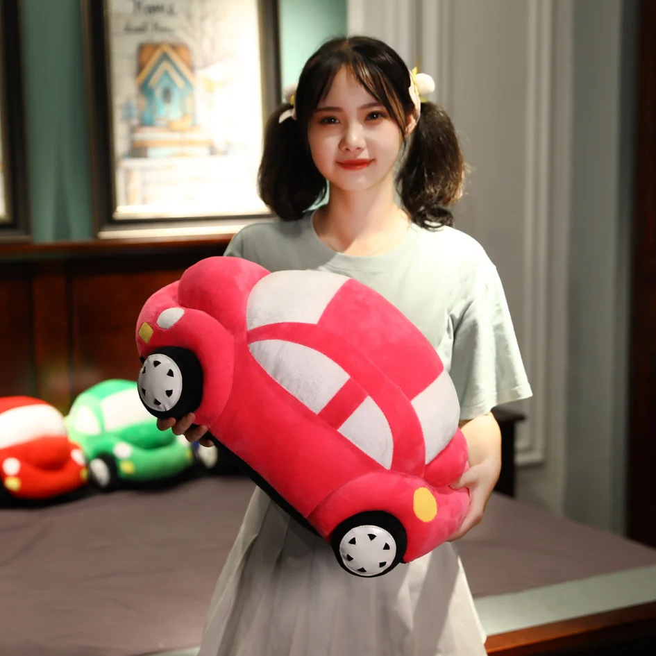 30-60CM 귀여운 4 색 자동차 모델 봉제 인형 어린이 어린이 소년 선물 Kawaii 자동차 모양의 쿠션 베개 생일 선물