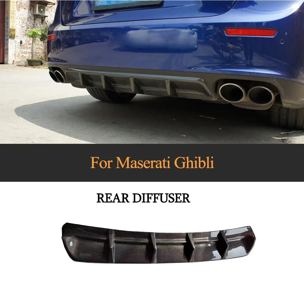 Задний диффузор для Maserati Ghibli 2014 - 2017 углеродное волокно Автомобильный задний бампер диффузор спойлер добавить на Задний диффузор для Maserati Ghibli 2014 - 2017 углеродное волокно Автомобильный задний бампер диффузор спойлер добавить на
