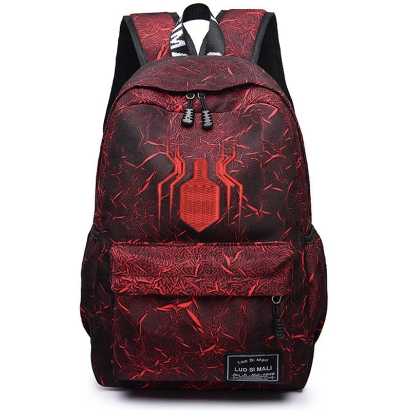 

New Anime Marvel Spider-Man Cosplay Props Spiderman Zipper Backpack Street Travel Multi-functional Large Capacity Knapsack Bag