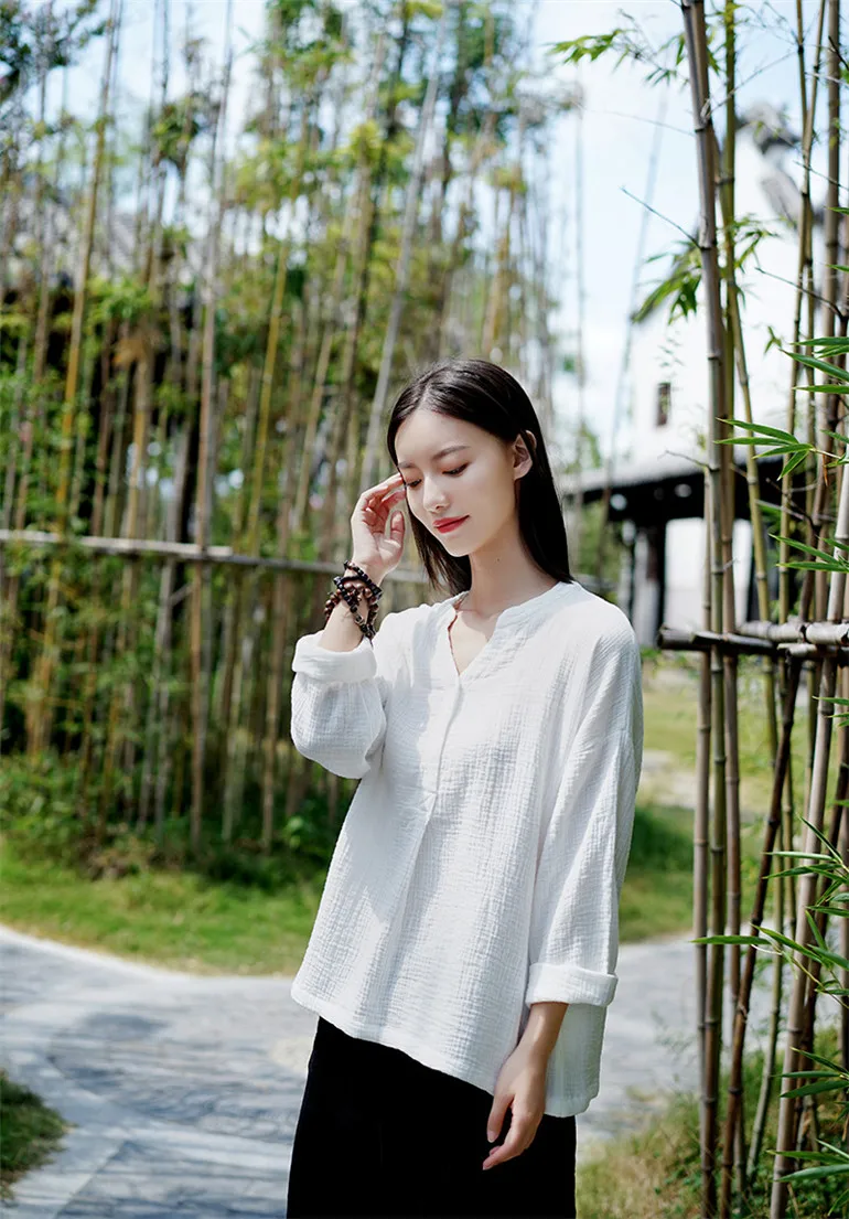 Camisas femininas vinatge estilo chinês, camisas de