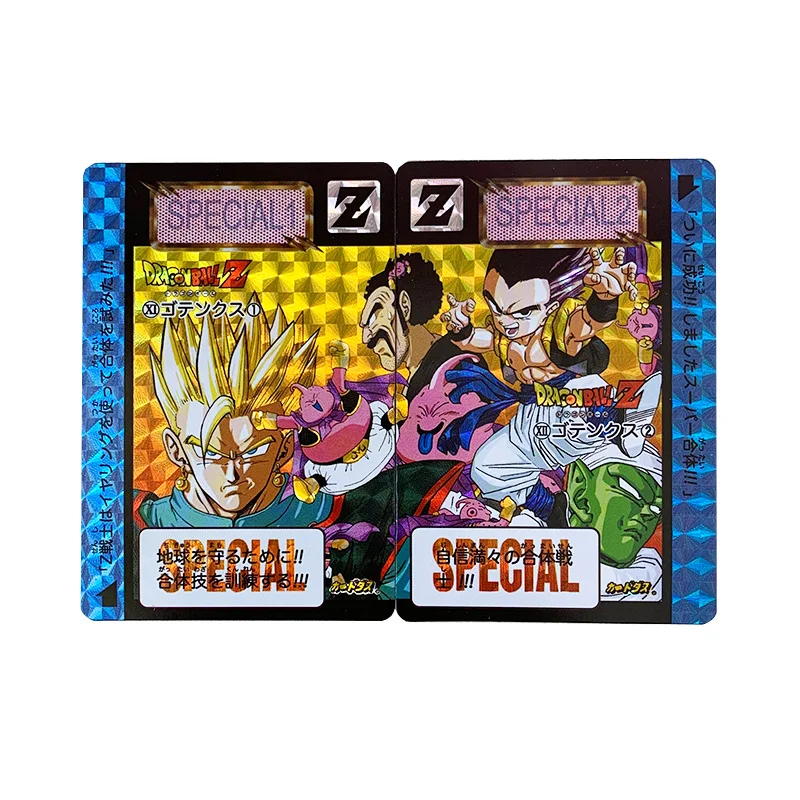 

9PCS Dragon Ball Anime Figures Bronzing Flash Cards Gotenks Super Saiyan Collectible Cards Toys Birthday Gifts for Children