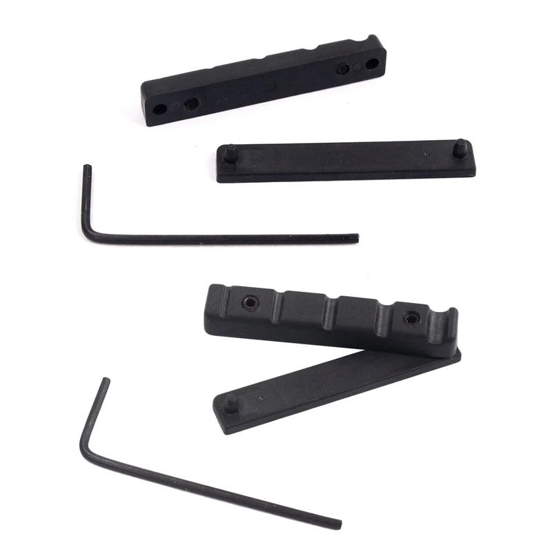 2 Pcs Black Adjustable Pom Nut Slotted for Bass Guitar Replacement Parts, 4 Strings& 5 Strings
