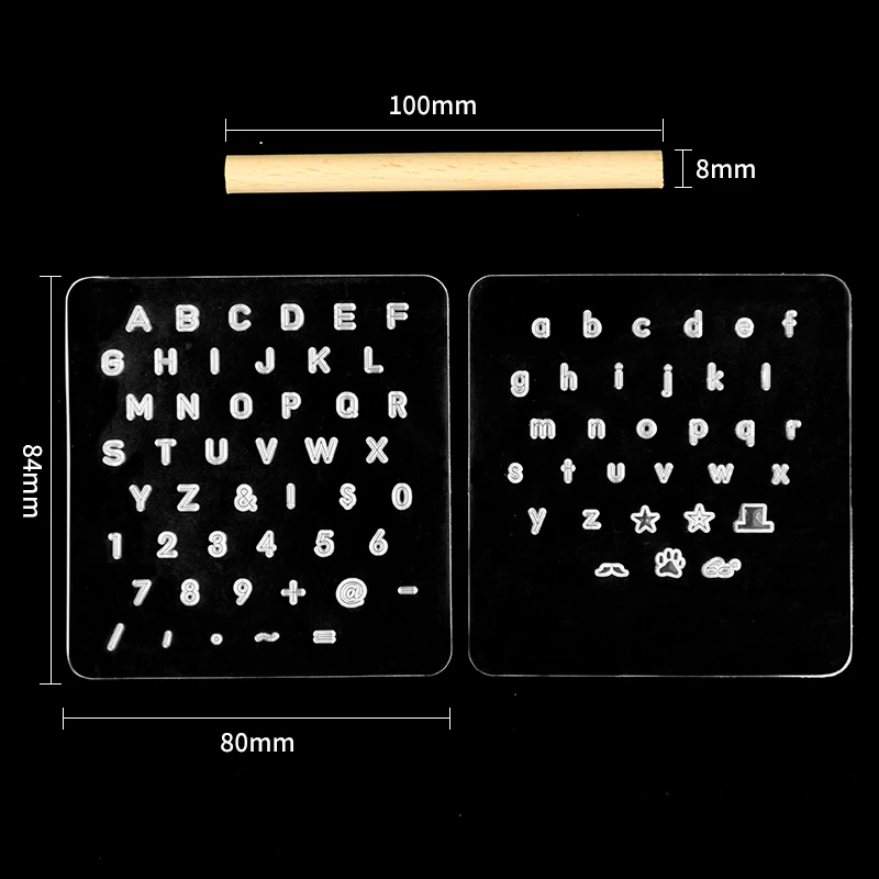 transparent letter mold Upper and lower Alphabet A To Z Mold Number Leather Craft Tool Stamping Set Punch Kit