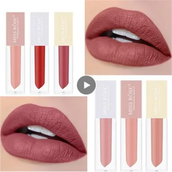 

MISS ROSE 5PCS Makeup Matte Liquid Lipstick Set Cosmetics Lip Balm Rose Essence Brighten Long Lasting Waterproof As Gift TSLM2
