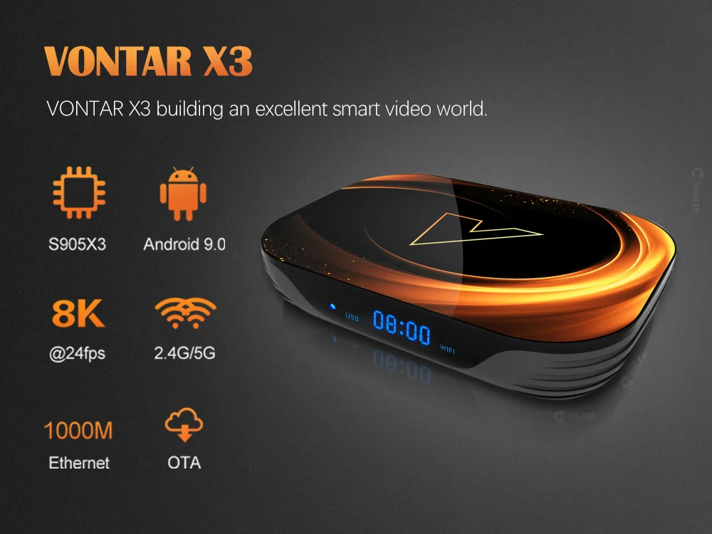 VONTAR X3 8K 4GB 128GB Android 9,0 tv Box Amlogic S905X3 1000M Dual Wifi 4K 60fps Google плеер Netflix Youtube медиаплеер