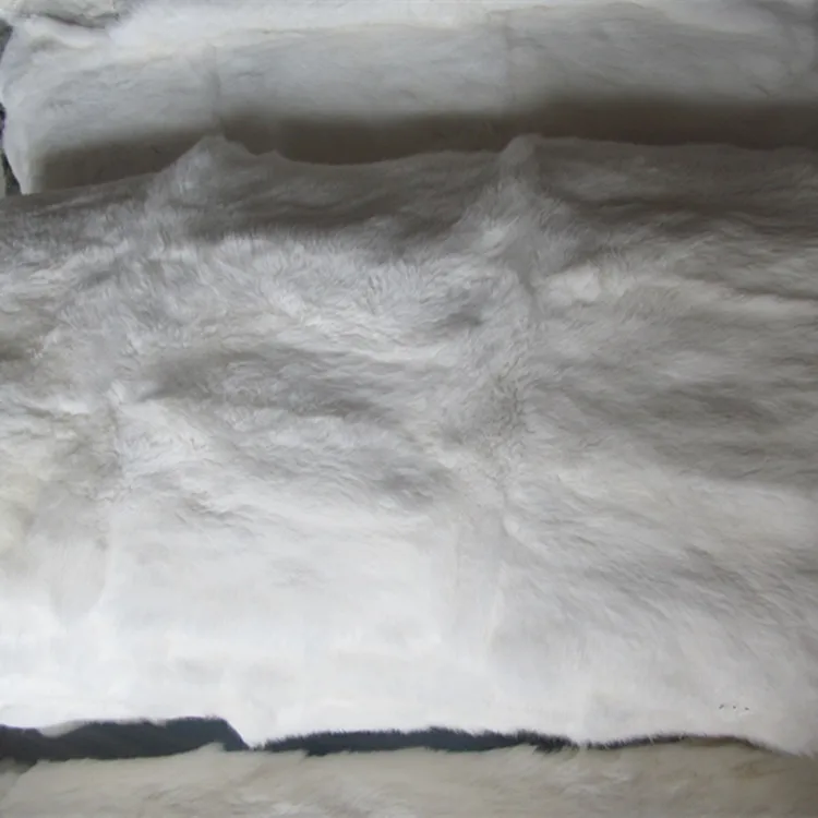 Natural real genuine full pelt rabbit Fur Blanket leather Soft plate Mattress Clothing fabric Plates material
