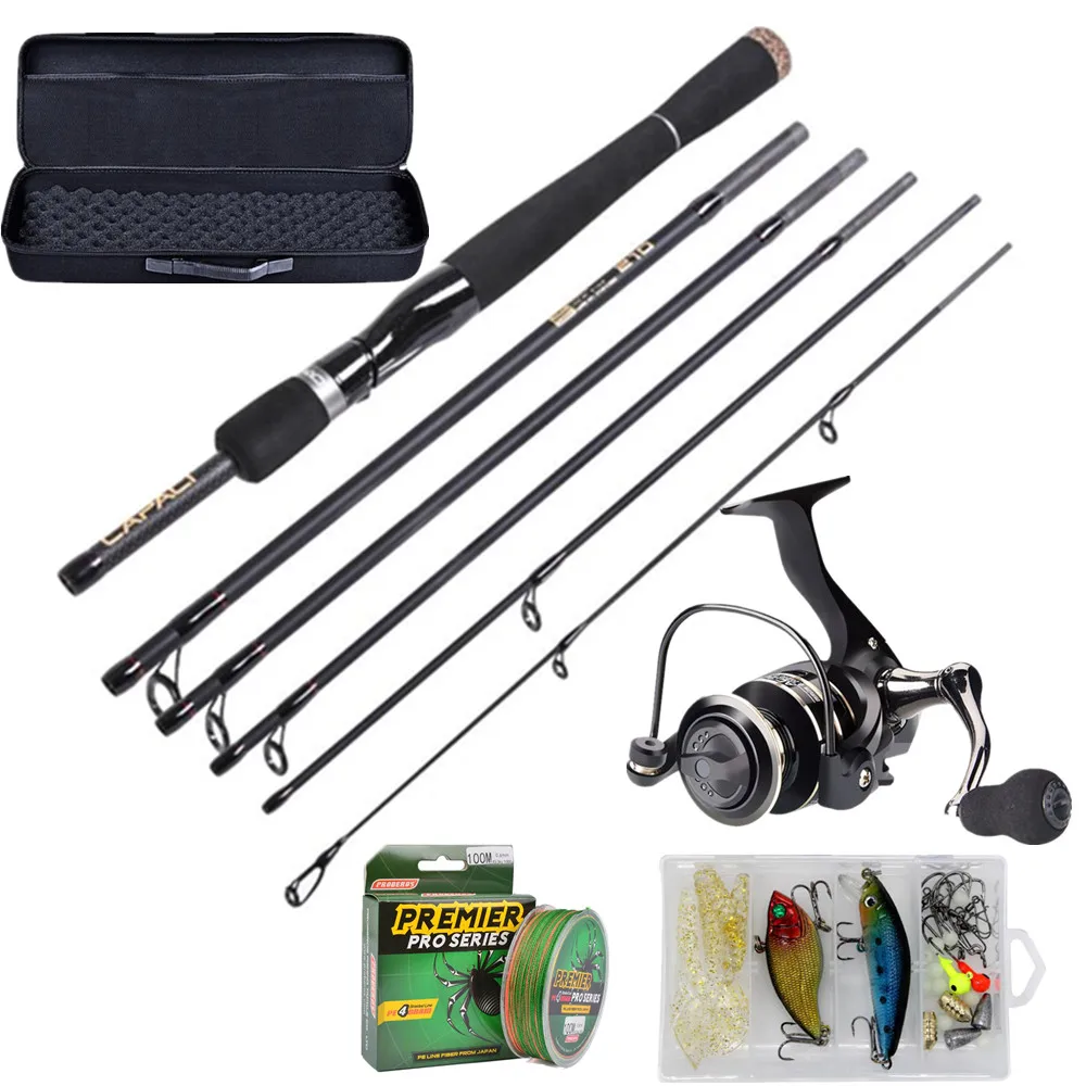 

Fishing Rod + Reel 2.1m 2.4m 2.7m Fishing Pole Spinning Combo 6/7 Sections EVA Carrier Bag for Travel Saltwater