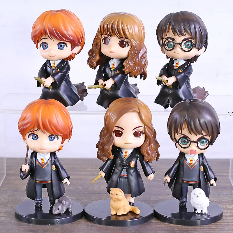 

Hermione Granger Ron Weasley Q Version PVC Figure Nendoroid Toys Brinquedo 6pcs/et