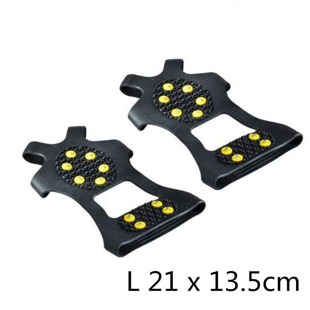 L 21 x 13.5cm 1 Pair S M L 10 Studs Anti-Skid Snow Ice Climbing Shoe Spikes Ice Grips Cleats Crampons Winter Climbing Anti Slip Shoes Cover - Размер: L 21 x 13.5cm