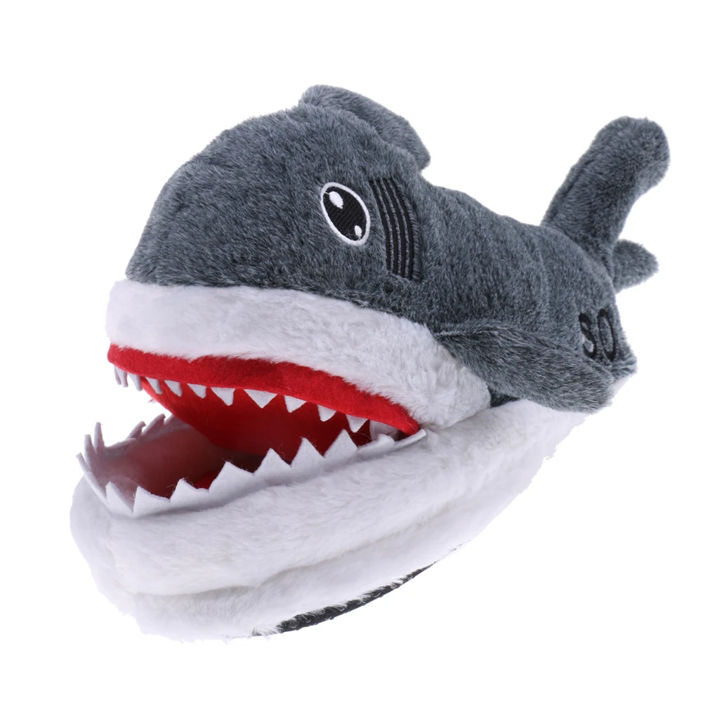 Women Men Shark Warm Soft Plush Slippers Home Winter Slippers Gifts