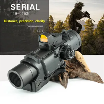 

Hunting OPTICS Tactical Rifle Scope Tactical Rifle Scope 1x-4x Fixed Dual Purpose Scope Red illuminated Red Dot Sight