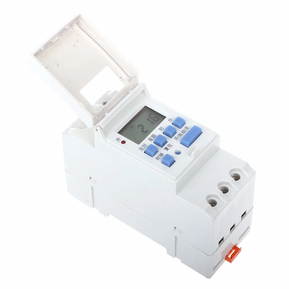 AC 220V 16A программируемый цифровой таймер переключатель реле управления Din рейку переключатель времени