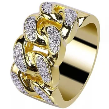 Luxury Ladies Gold Color Hollow Out Twisted Winding Chain Finger Ring for Women Wedding Engagement Party Jewelry