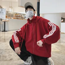 Осенняя и зимняя мужская Вельветовая куртка с капюшоном, корейский стиль, тренд, свободный крой, для студентов, пар, с длинными рукавами, пальто, мода