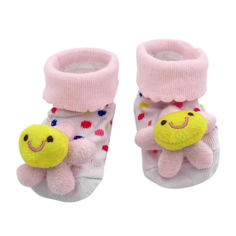 Детские носки с рисунком для новорожденных девочек и мальчиков; нескользящие носки-тапочки; мягкие милые ботинки; тапочки; носки;# 3F