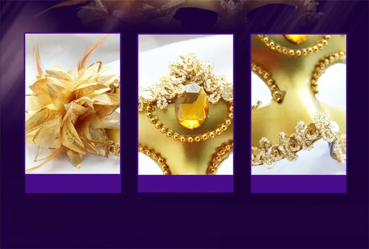 Venice Half Face Lily Feather Mask Fancy Ball Party Princess Mask Masquerade Masks Sexy Woman Eye Mask FA10 (7)