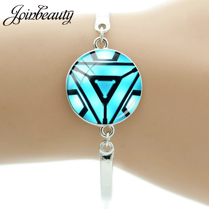JOINBEAUTY Marvel Железный человек Тони Старк браслет Мстители Железный человек дуга реактор с принтом стеклянная подвеска с драгоценным камнем браслет IM21