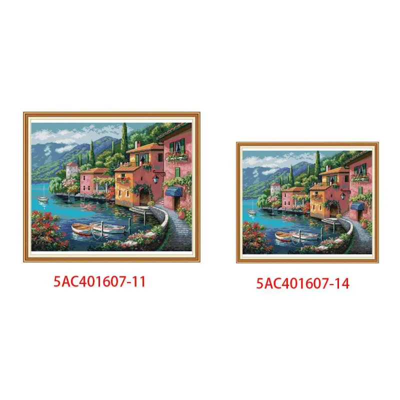 

Waterside House DIY Handmade Needlework Counted 11CT 14CT Printed Cross Stitch Embroidery Kit Set Home Decoration