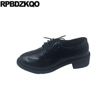 

fur women 2019 chinese round toe flats designer ladies lace up black spring autumn patent leather rubber sole cheap shoes china