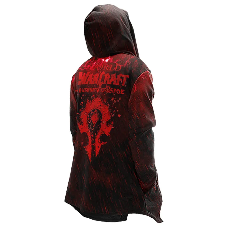 World of Warcraft Cosplay Trench The Horde Cosplay Costume Mid-length Jacket With Velvet Fabric Halloween Adult Game Theme Coat0 (3)