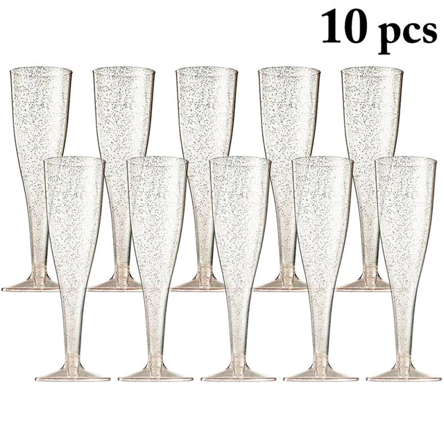 Flûtes à Champagne en Plastique de 135ml, Fournitures de ixd'Anniversaire,  de Mariage, Bar, Vin Rouge, Coupe de Crème Glacée, 5 Pièces - AliExpress