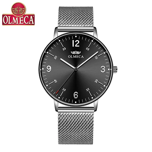 

Reloj Hombre OLMECA Brand Luxury Watch Men's Watches Chronograph Luminous Hands Wristwatch Mesh Steel Strap Quartz Watch 0823M