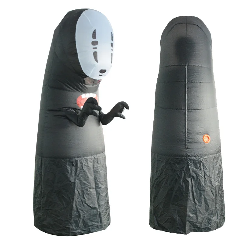 

SATCOPY No Face Man Anime Miyazaki Hayao Spirited Away Kaonashi Cosplay Full Set Halloween Funny Costume Inflatable Garment