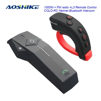 

AOSHIKE Motorcycle Helmet Bluetooth Intercom Headset NFC FM Radio Helmet Bluetooth Interphone New COLO-RC With L3 Remote Control