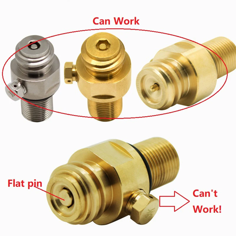 Soda Bottle Cylinder Convert Kit Brass Adapter for Refill Co2 Gas, Soda Inflatable Valve Connector for Interface W21.8 / CGA320 images - 6