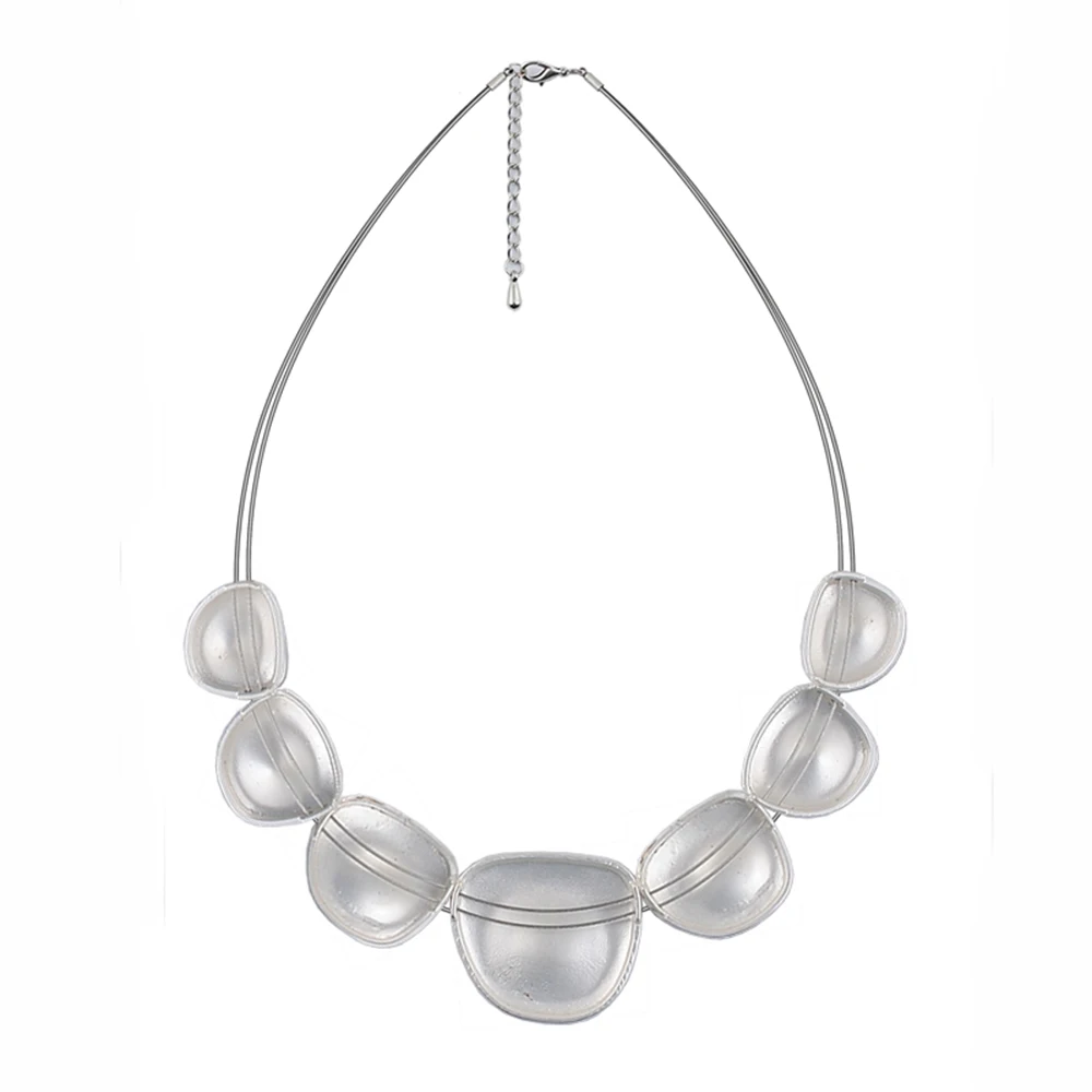 Классическое матовое посеребренное ожерелье с подвеской 7 нерегулярных подвесок аксессуары для женщин и мужчин