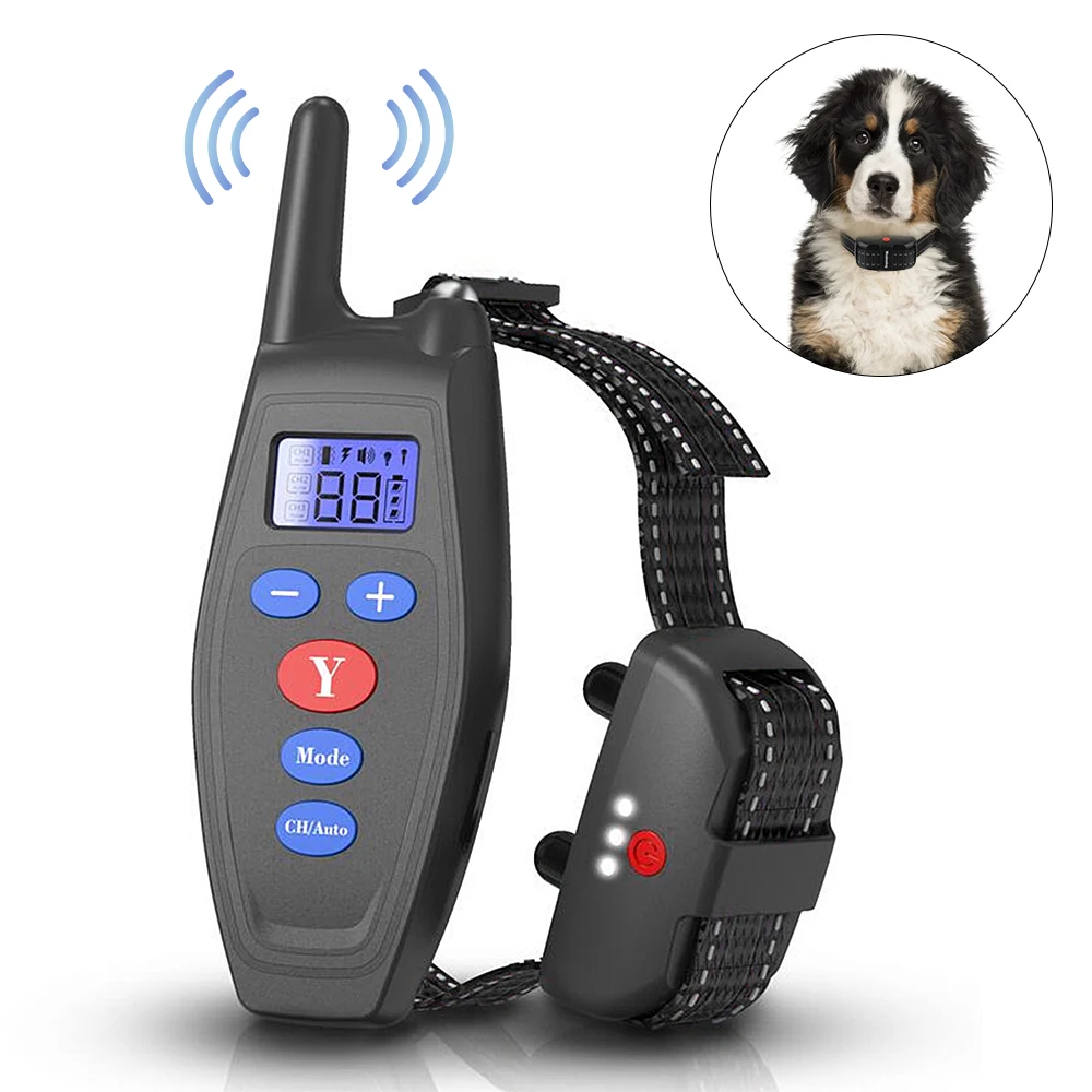 

2 in 1 Dog training collar anti bark 800m Remote Contro Electric Shock Vibration sound no barking training dog accessories