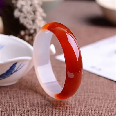 

Natural agate and chalcedony two-tone 54-64mm bracelet, elegant princess jewelry, gift for mother and girlfriend