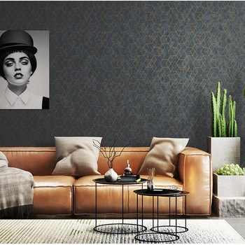 

Room Background Home Wall DecorDark Grey Luxury Geometric Wallpaper Roll Black Gray Wall Paper Modern Design Bedroom Living