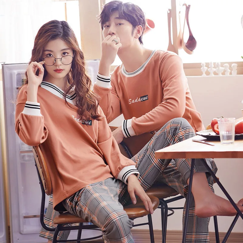 Aolamegs Men Pajamas Set Fashion Couple Sleepwear Soft Retro Plaid Print Comfortable Casual Style pajamas Male Homewear Autumn Aolamegs Men Pajamas Set Fashion Couple Sleepwear Soft Retro Plaid Print Comfortable Casual Style pajamas Male Homewear Autumn