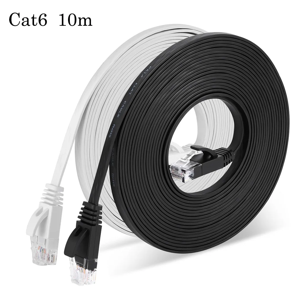 Высокопроизводительный Ethernet Кабель Cat 6 RJ45 10 м плоский интернет сеть