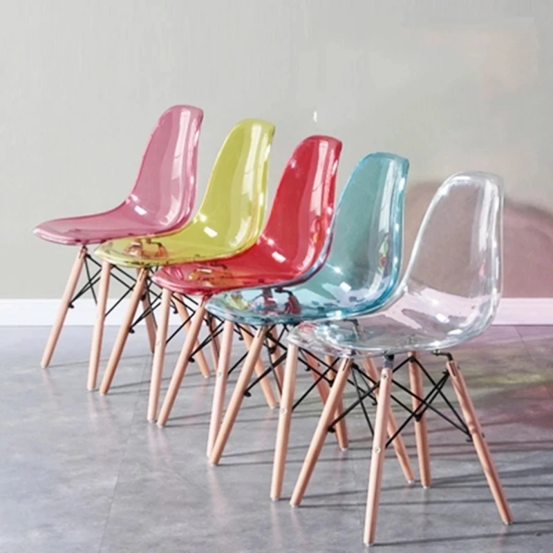 Chair, household transparent plastic dining chair, leisure chair, negotiation manicure makeup hotel photo c