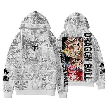 

Japan Anime Dragon Ball Hoodie Cosplay 3D Super Saiyan Dragonball Z Dbz Son Goku Pocket Hooded Sweatshirts Men/Women Cool Tops