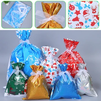 

35pcs Kit Christmas Gift Candy Bags Ribbon Wrapping Pouches Xmas Party Storage
