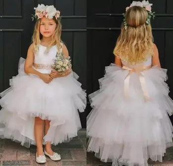 

Amaya Princess Flower Girl Dresses Puffy Tulle Sleeveless Tiered Holy Communion Gown Kids Prom Christmas Dress Vestidos Niña