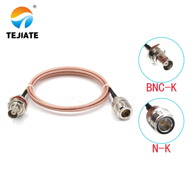 

1PCS TEJIATE Adapter Cable N To BNC Type NK Convert BNCK 8-90CM 1M 1.5M 2M Length Connector RG316 Wire