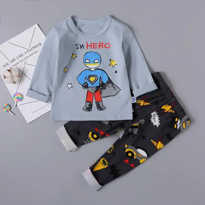 Pyjama Enfant Fashion Pajamas Set Cartoon Baby Girl Clothes Autumn Boys Spiderman Dinosaur Snow white pyjama meisje sleepwear